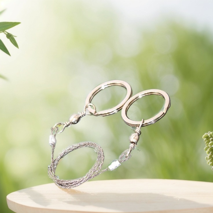 户外生存工具钢丝锯4股钢丝锯求生索锯万向锯绳锯野营便携钢丝锯