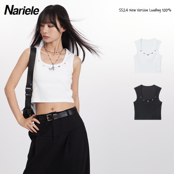 Nariele European and American Fashion Brand Hot Girl I-shaped Camisole Women's Summer Niche Design Sleeveless Short Top
