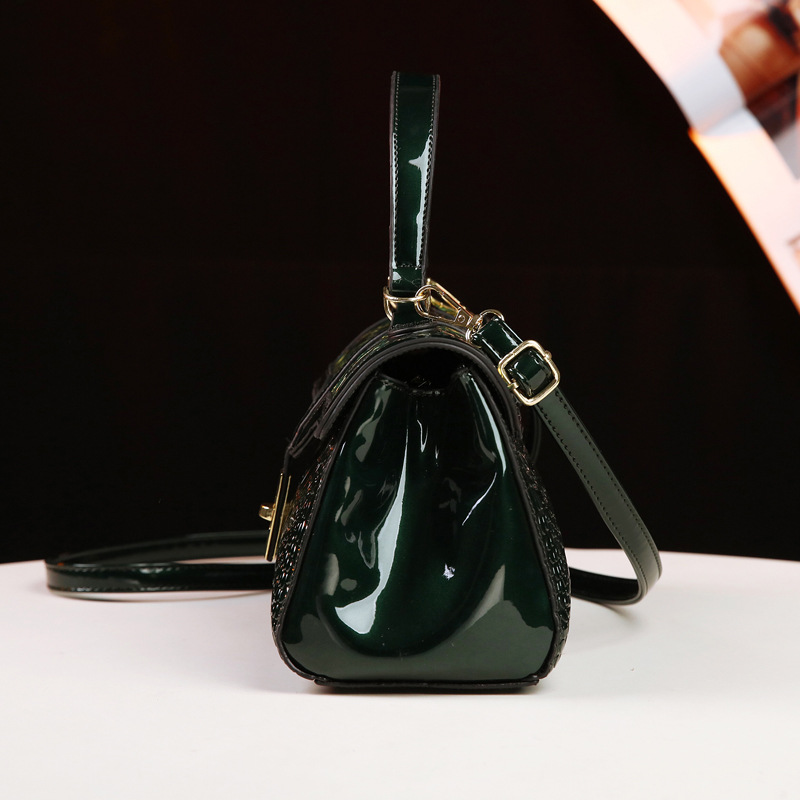 Nuova borsa da donna in pelle lucida, borsa a tracolla, borsa a tracolla con stampa nobile, borsa a tracolla alla moda, borsa da mamma, multiscomparto_voghion.com