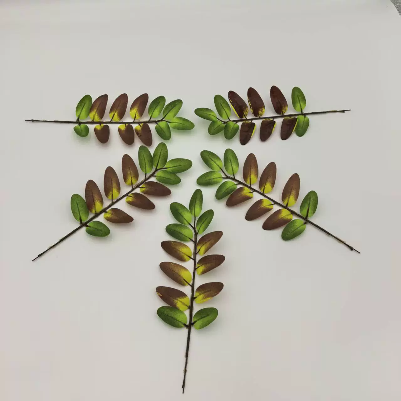 源头实力厂家仿真铁线12片蜈蚣叶装饰摄影道具DIY配件现货批发