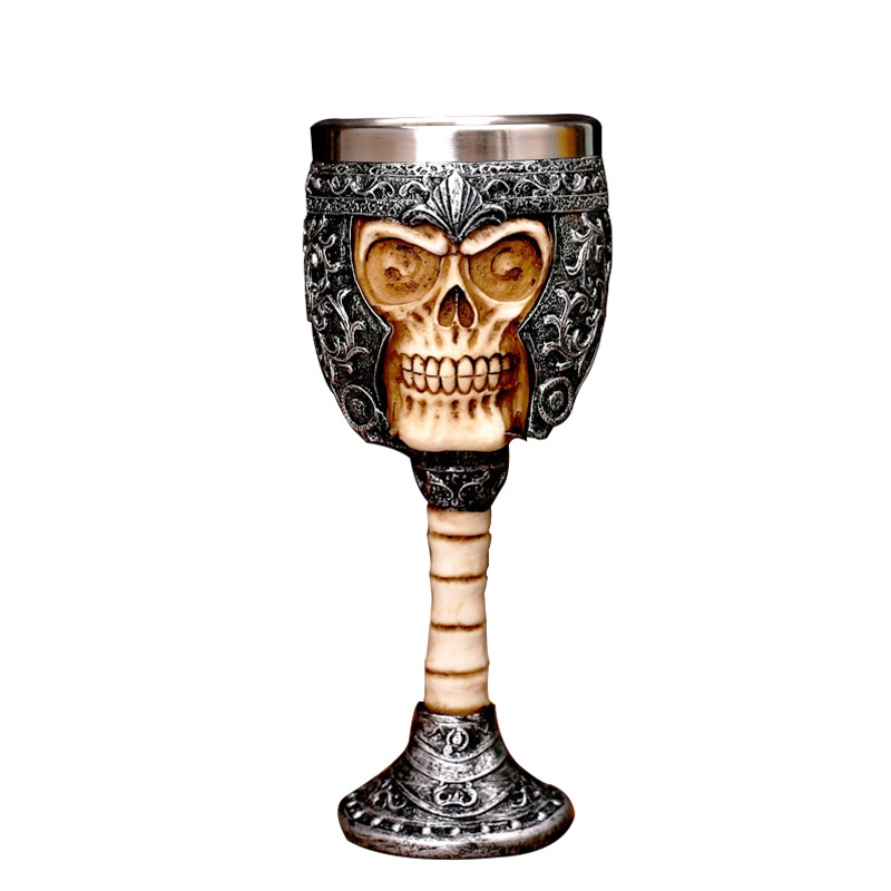 Cráneo de la personalidad antigua Copa de vino Ghost Head copa de whisky de acero inoxidable copa de vino creativo taza de la barra