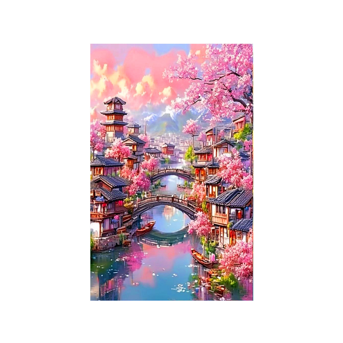 [Tela de Algodón Importada] Punto de Cruz de la Mona Lisa, Estilo Primavera, Cuatro Estaciones, Nuevo Estilo, Hermoso Punto de Cruz para Sala de Estar image 5