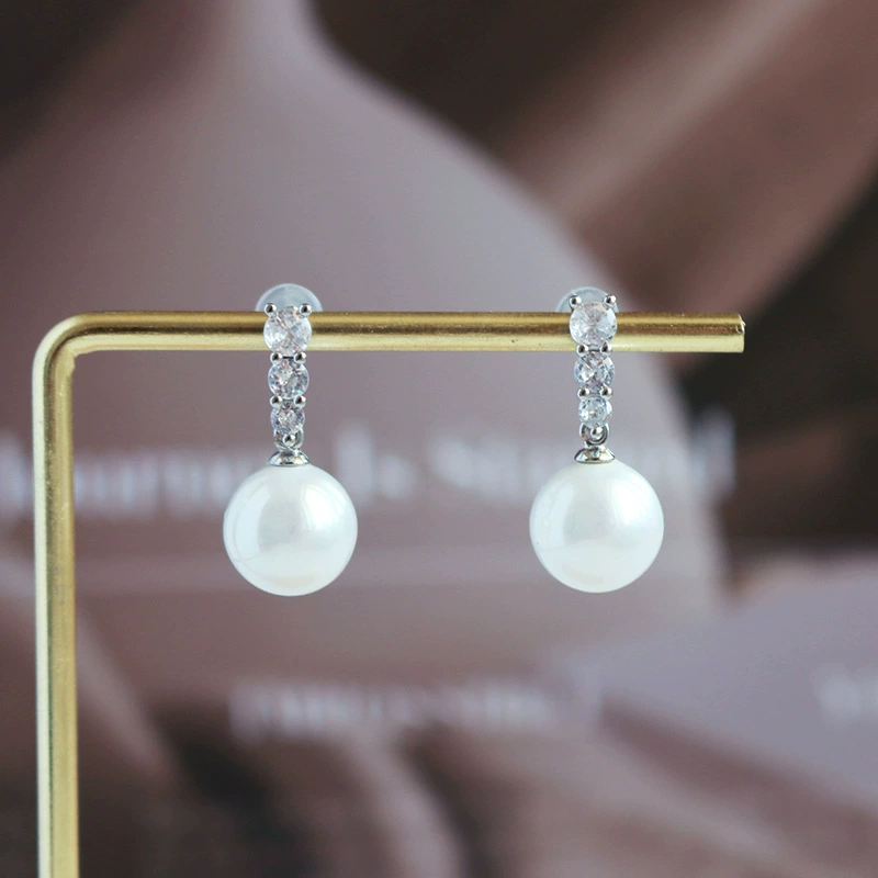 Серебряная игла, модные универсальные серьги из жемчуга, серебро 925 пробы, легкий люксовый стиль, качественный стиль, французский стиль