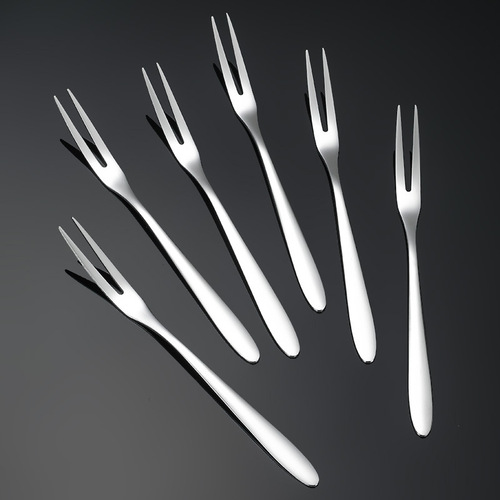 Stainless steel fruit fork Western food creative dessert fork household cake snack fork moon cake fork fruit pick wholesale
