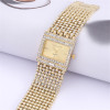 Fashionable square small quartz watch for leisure stainless steel, light luxury style