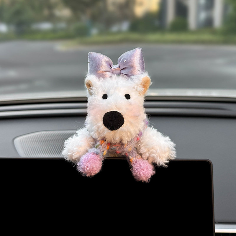 West Highlands accesorios de automóviles accesorios de automóviles pantalla de control central muñeca cachorro muñeca decoración de pantalla encantadora