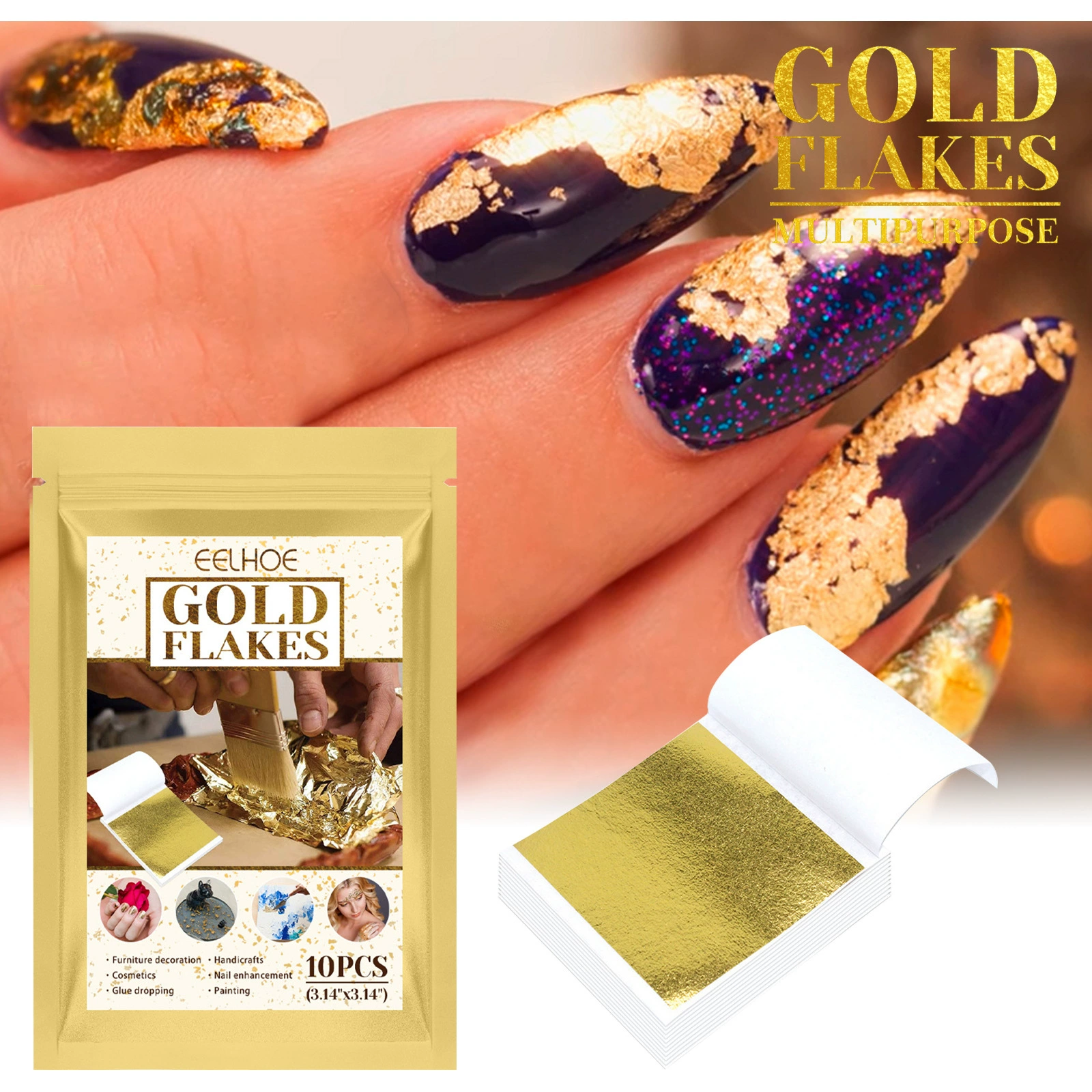 EELHOE Многофункциональная бумага с золотой фольгой Красота кожи Маска с золотой фольгой Красота Дизайн ногтей Интернет Знаменитости Ювелирные Изделия Украшение с блестками