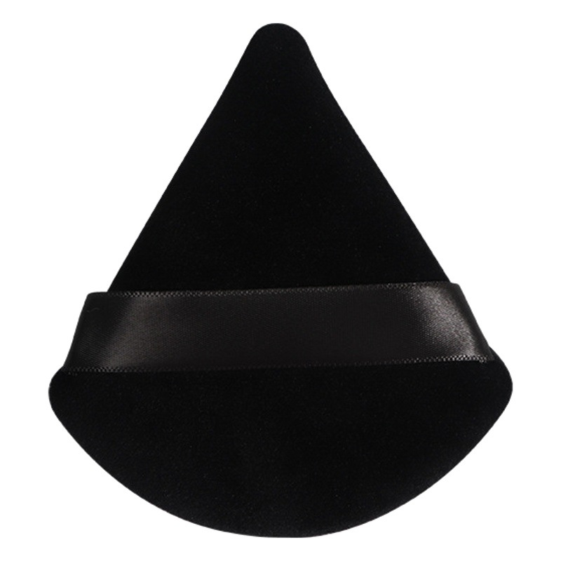 Triángulo de alta densidad flocado soplo de polvo corto de terciopelo polvo seco polvo suelto miel en polvo soplo de pie maquillaje de doble cara super suave maquillaje cojín de aire