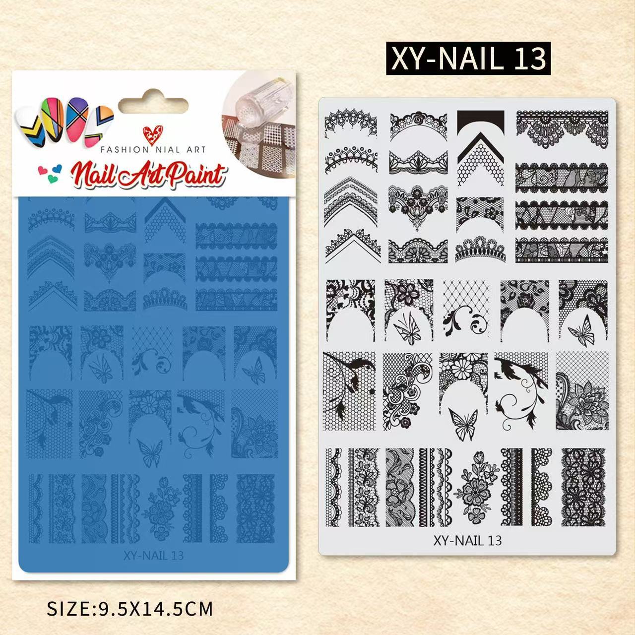 Impresión de manicuras de acero mariposa flor de impresión de encaje adhesivo de transferencia de placa de acero estricada plantilla de impresión de año de la serpiente