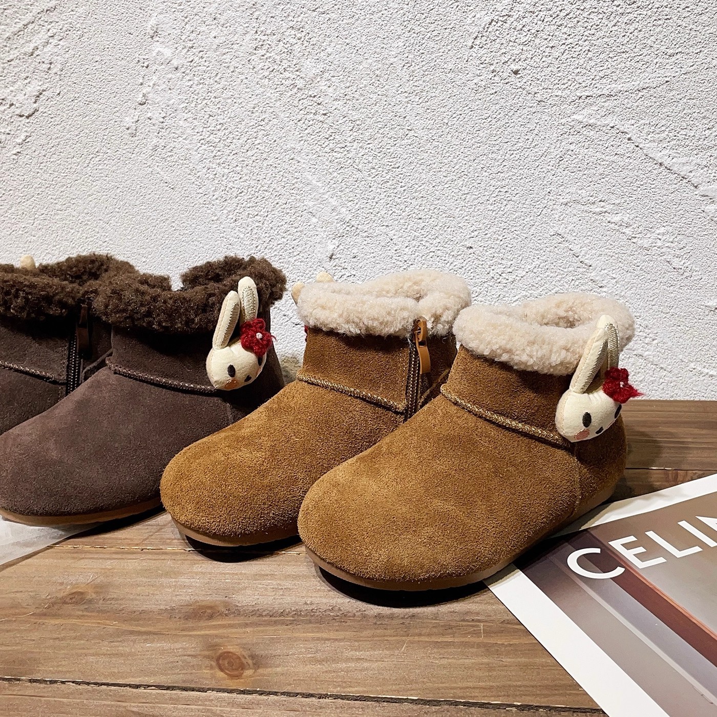 Children's Cartoon Velvet Thickeneded Cotton Boots 2025 Winter New Korean Style Warm Birkenstock Boots Non-Slip Short Snow Boots