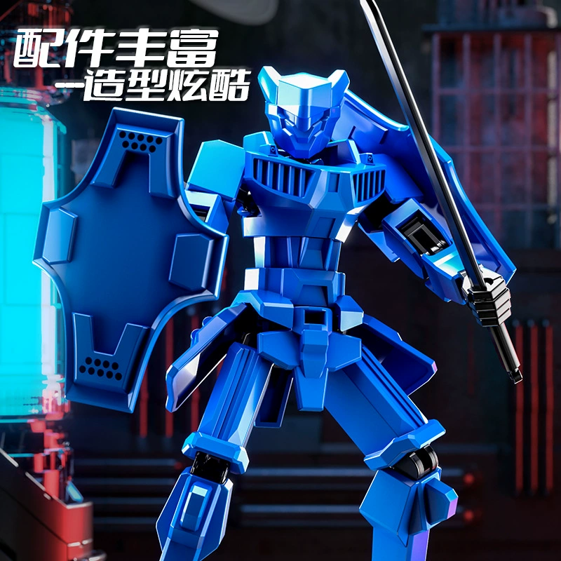 Other Brand Multi-Joint Movable Mini Transformer Doll – 5 Weapons, 2 Gestures, Shield/Blade Colors