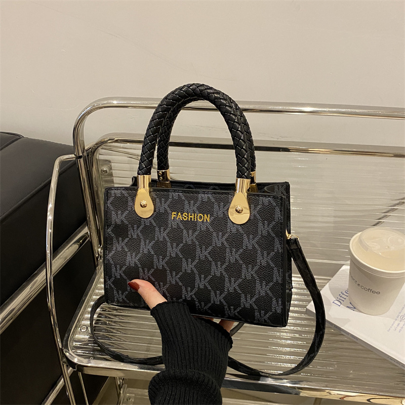 Temperamento retro bolso de damas invierno 2024 nuevo ins mochila de hombro impresión de textura bolso cuadrado de moda