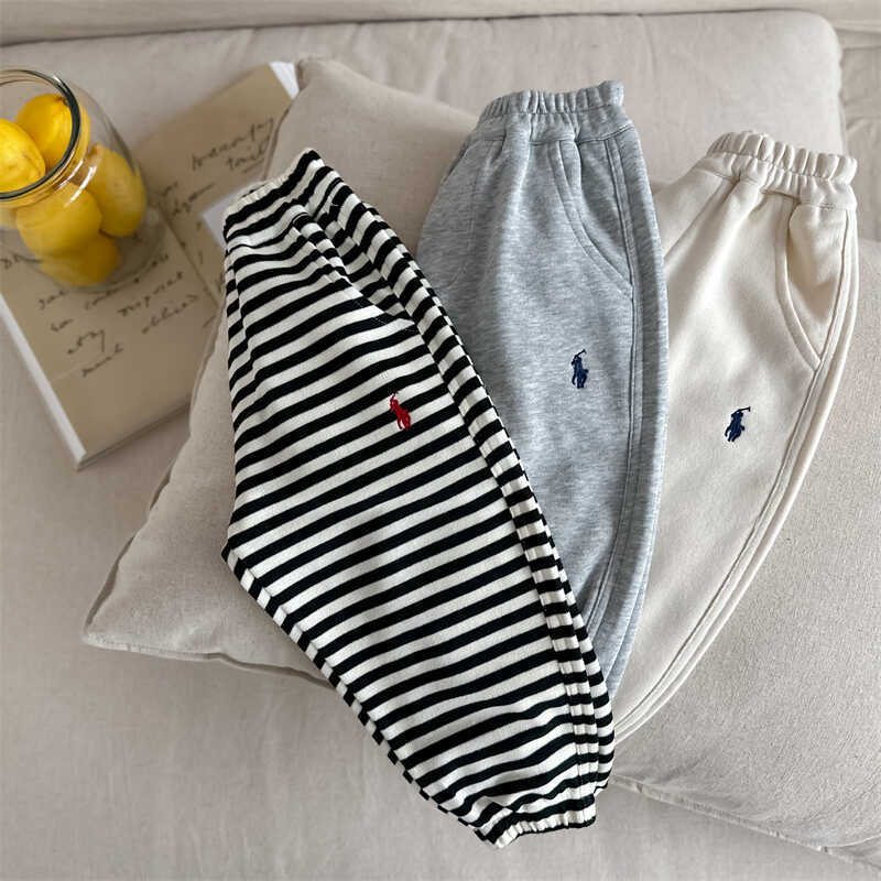 现货！儿童卫裤秋季新款男童条纹裤子潮男女宝宝纯色休闲运动裤