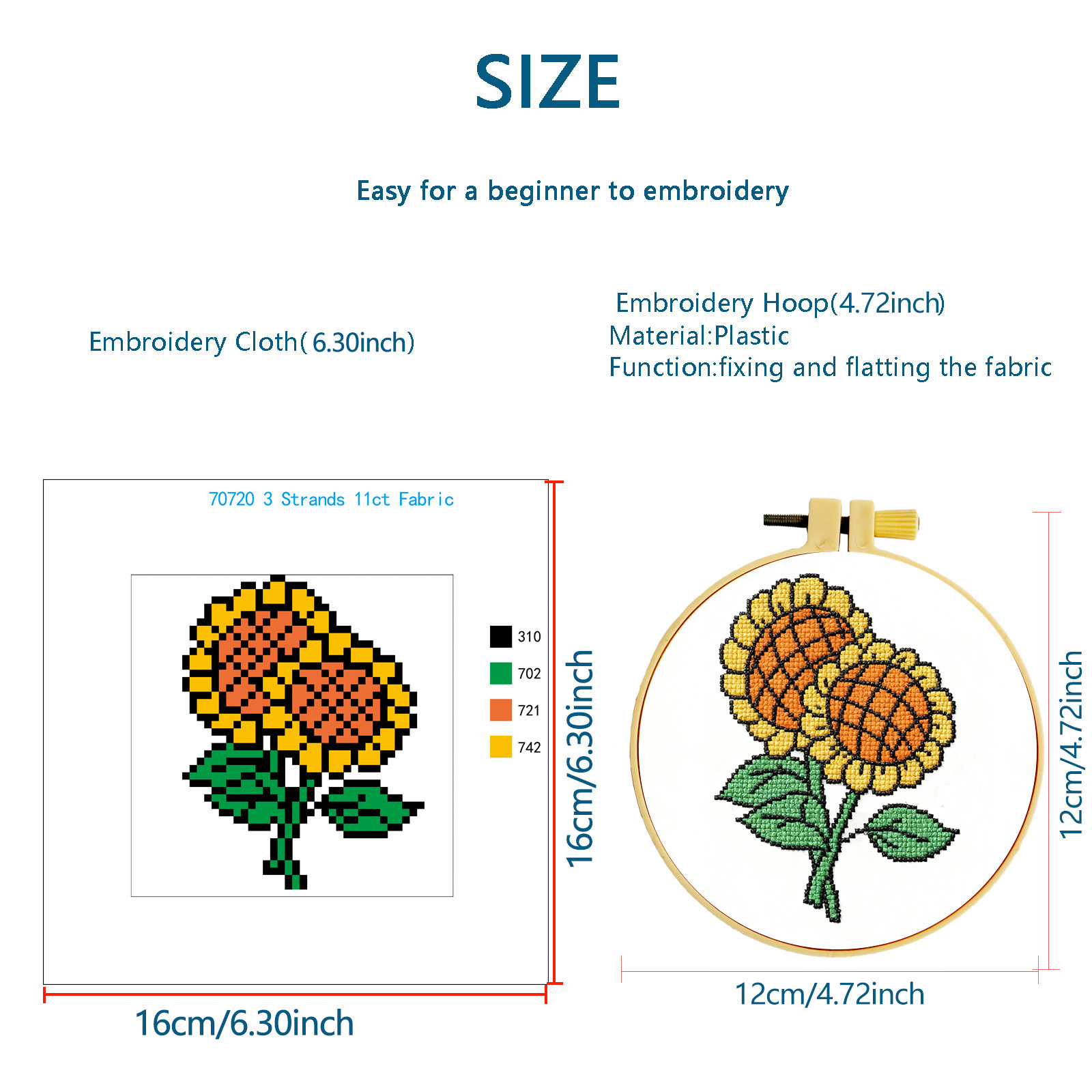 Nuevos colgantes de bordado cruzado DIY paquetes de materiales hechos a mano simple novato floral seis piezas con un conjunto de acoplamiento image 3
