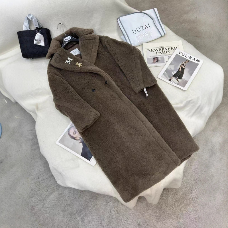 Teddy Bear New Coat Women's Silhouette Loose Korean Style Outwear Long Winter Fur Capsules Sheep Wool Dove Gray