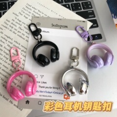 シンプルで甘くてクールな立体ヘッドフォンキーホルダー学生スクールバッグペンダントクリエイティブクールスタイルスクールバッグペンダント親友ギフト