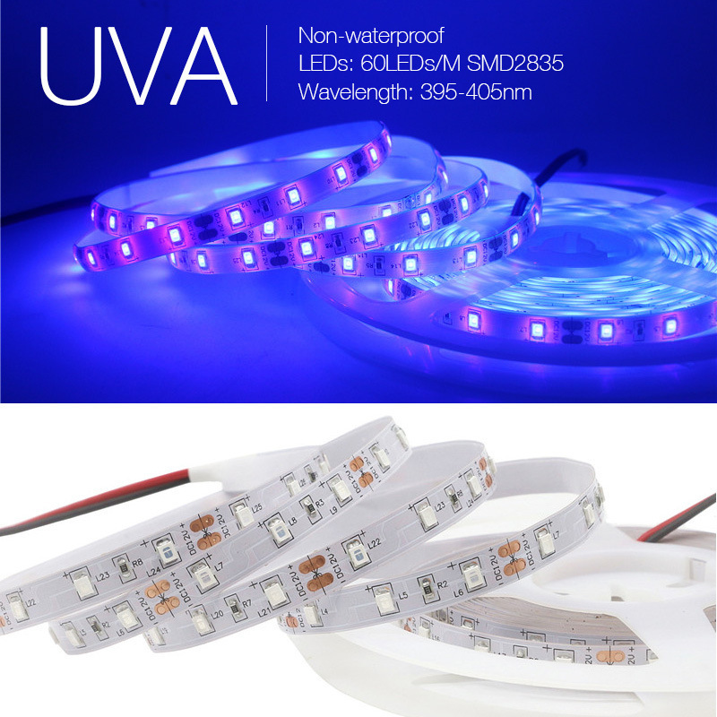 led light strip 5V2835 purple light curing sterilization money detector disinfection USB UV fluorescent lamp UV sterilization soft light bar
