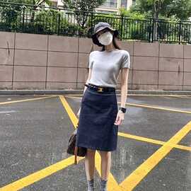 仅用于产品展示勿拍-牛仔半身裙女夏季新款高腰显瘦a字裙简约质感