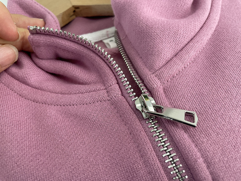 Vêtements pour femmes, sweat-shirt en coton de couleur unie, combinaison à fermeture éclair et pantalon de sport ample en velours pour femmes_voghion.com