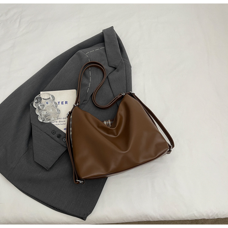 New Super Hot Large Capacity Women's Cute Sausage Dog Plaid Shoulder Autumn/Winter Versatile Fashion Simple Tote Bag_voghion.com