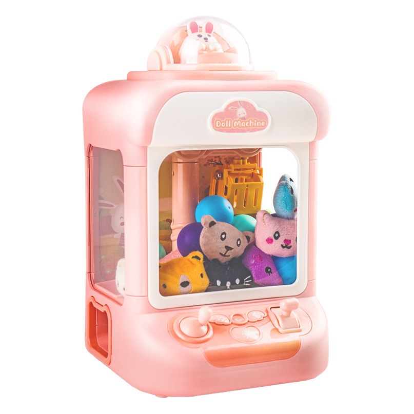 Pequeña máquina de la muñeca del mini clip del hogar de los niños que funciona con monedas huevo bola de caramelo que cuelga de juguete para niños y niñas