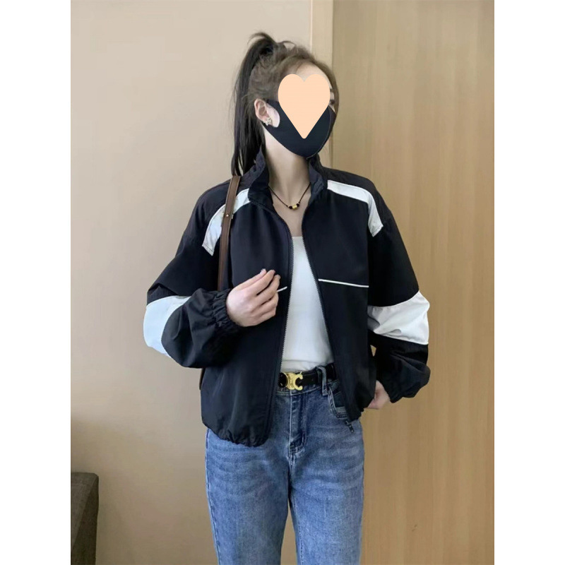 冲锋衣外套女短款2025春季新款大码休闲百搭宽松拼色棒球服上衣|undefined