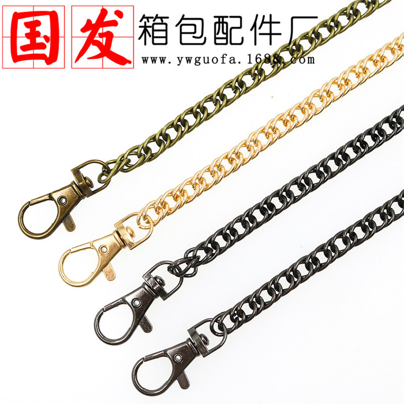 Nuevo: 120cm cadena densa doble cadena de tejido botón de pez bolso DIY cadena accesorios de bolso oro