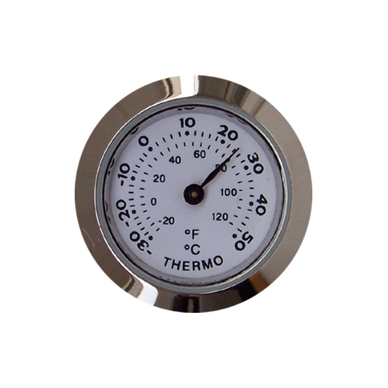 厂家供应27mm银色镶嵌式温度表 木制工艺品镶嵌式非接触式温湿度