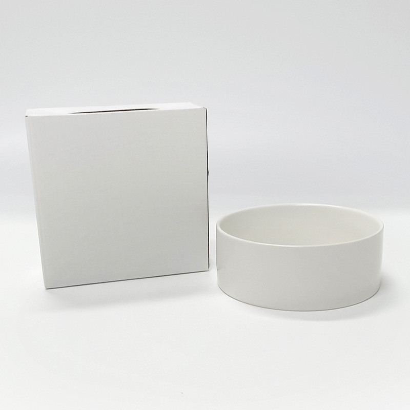 Cuenco redondo de cerámica para gatos, oferta especial, 13 cm, en stock, al por mayor, anti-manchas en la barbilla, cuenco de cerámica para mascotas, estilo simple, cuenco para perros.