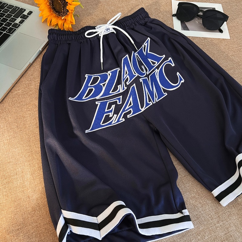 American-style Basketball Embroidered Streetwear Summer Loose-fit Casual Mid-length Sports Shorts Men And Women,_viptrois.com