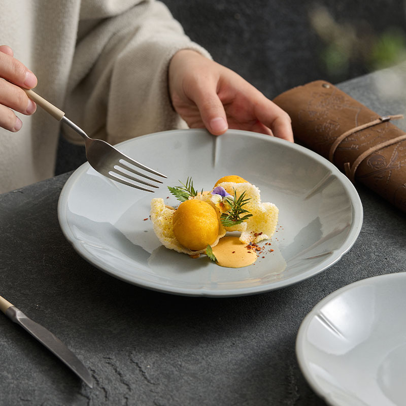 Montaña y río petal.23 * H3.8 plato de cerámica para cocinar platos de vajilla creativos plato de filete plato de platos mayorista