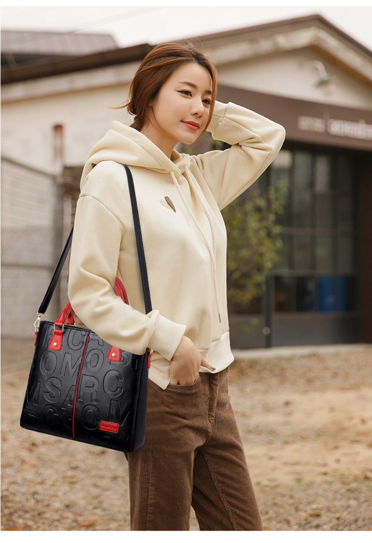 Women's Crossbody Tote Bag With Soft Embossed Leather Texture_voghion.com