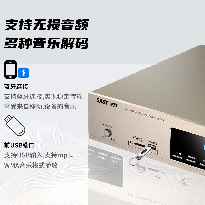 Sanco (SAST) DT - 2000 amplificador de cine en casa profesional 5.1 audio doméstico karaoke audio