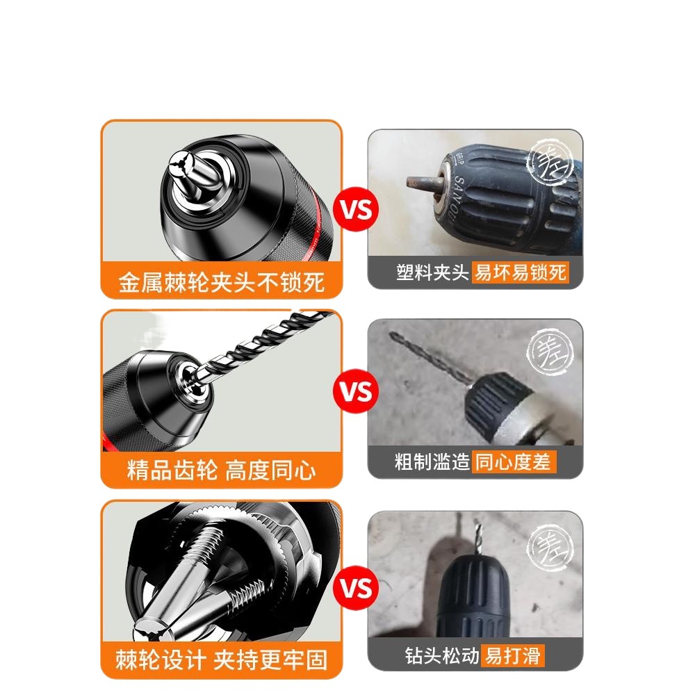 taladro de mano pinza trinquete auto-bloqueo taladro rotativo de mano conmutación martillo de impacto taladro de ángulo accesorios de molino