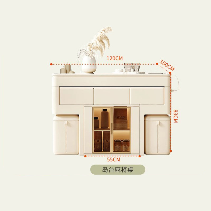 Mesa de mahjong de elevación Mesa de la isla de la placa de roca Mesa de comedor Mesa de la mesa de la barra combinada Armario de almacenamiento multifuncional de doble uso 2024 nuevo