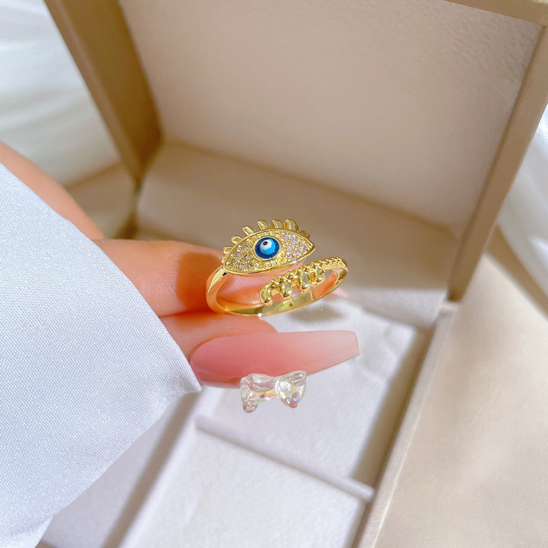 Designer Ring For Couples Adjustable Luxury Diamond Eye Style_voghion.com