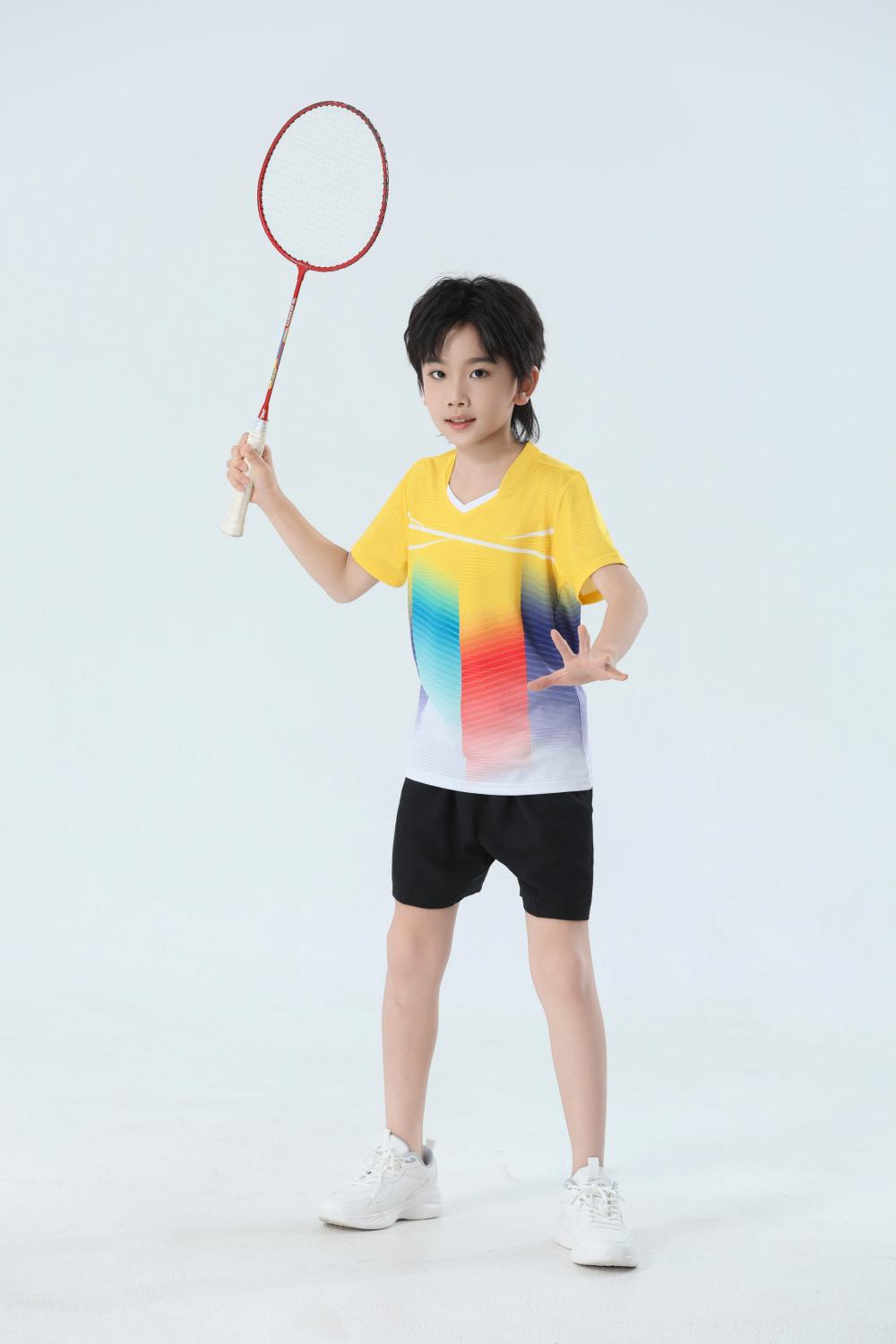 Nuevo set de bádminton transpirable de secado rápido hombre y mujer V-collar chaqueta deportiva para niños adultos con impresión personalizada image 10