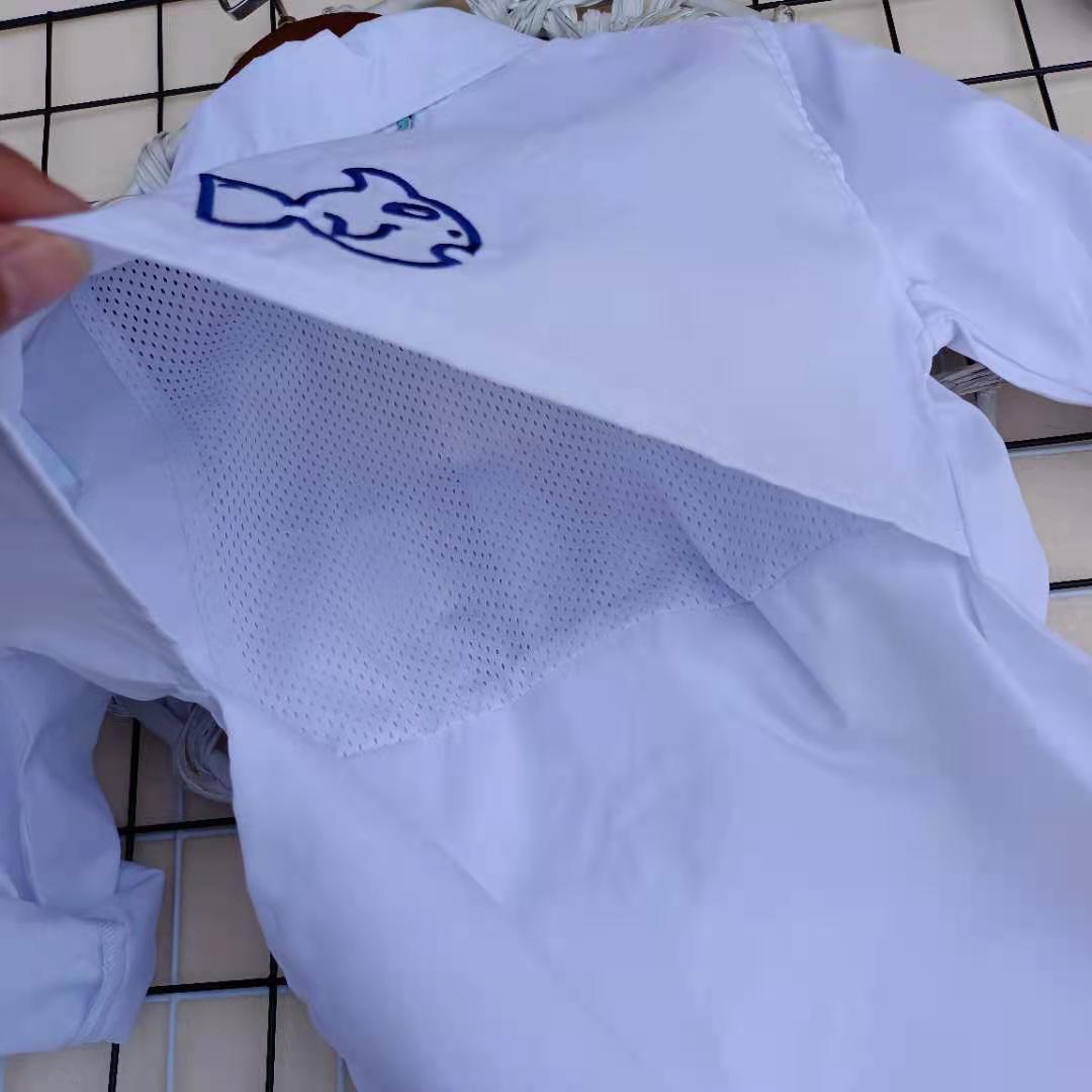 Ropa para niños Comercio exterior cola hoja niños camisa de los niños de 2-Manga de verano de protección solar ropa camisa bordada