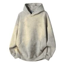 宽松男装|2025秋季欧美跨境44合一炒雪花潮牌连帽卫衣男T恤长裤批