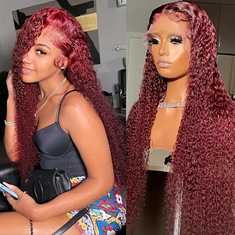 Fashionable Lace Front Wigs European American Style Fluffy Natural Small Curls Synthetic Hair Extensions_voghion.com