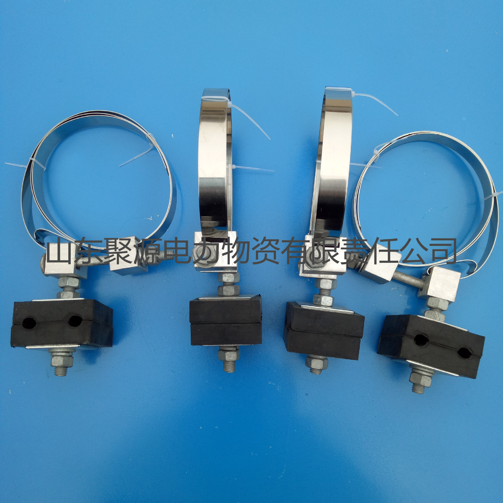 橡胶绝缘引下线夹 光缆杆用固定卡具 1.5米201/304不锈钢引下线夹