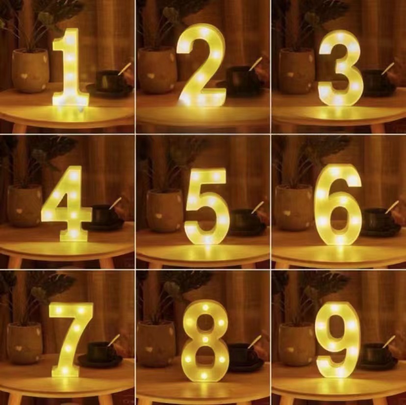 26 lámparas de letras INS viento digital modelado luz de atmósfera propuesta de boda fiesta de cumpleaños decoración de luces