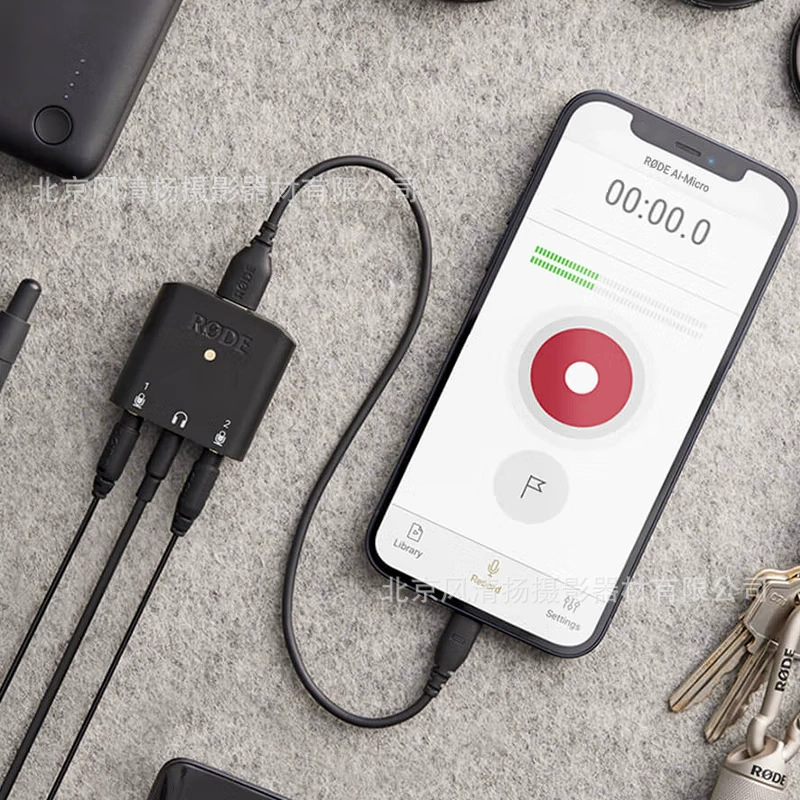 RODE AI-Micro двухканальный аудиокомпьютер адаптер для мобильного телефона адаптер микрофона два-в-одном