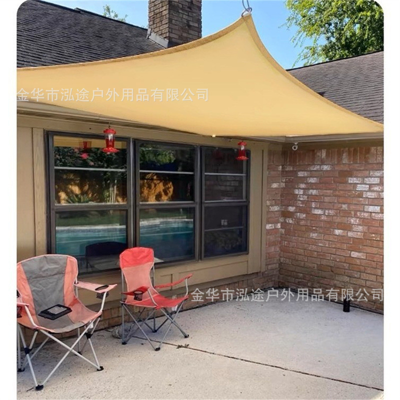 Cross-border Hot-selling Outdoor Triangle Sunshade Sail Waterproof Sunshade Sail UV-proof Four Corner Sunshade Canopy Awning