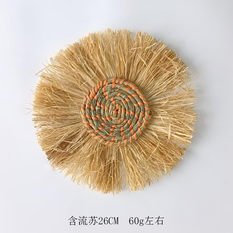 술이 달린 초가 매달린 장식 오렌지 26CM 약 60g