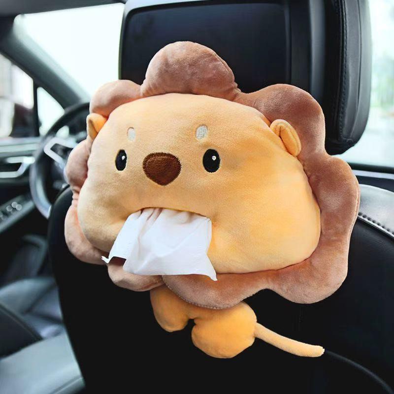 Cute little animal car-mounted tissue box, creative car interior decoration, armrest box tissue box decoration for women