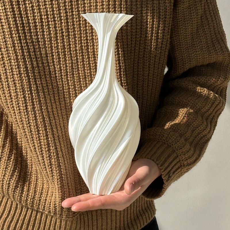 3D打印新款艺术抽象花瓶扭曲复古插花装饰摆件北欧简约ins轻奢风|undefined