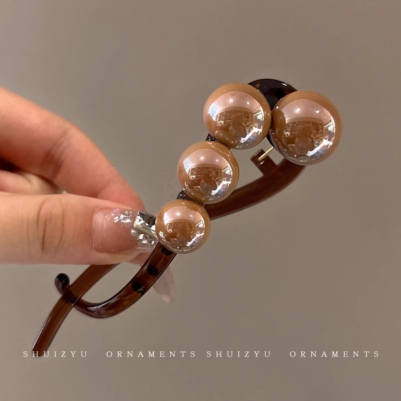 2025 nuevo clip de cabello de perla de alta calidad para mujeres, clip de cabello de torsión de cabeza de disco de torsión de cabello de mitad de un clip de cabello