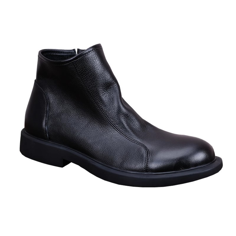 마틴 부츠 남자 유행 가죽 겨울 기모 영국 첼시 쇼트 부츠 탑 레이어 카우보이 남자 하이 탑 가죽 신발 남성 신발