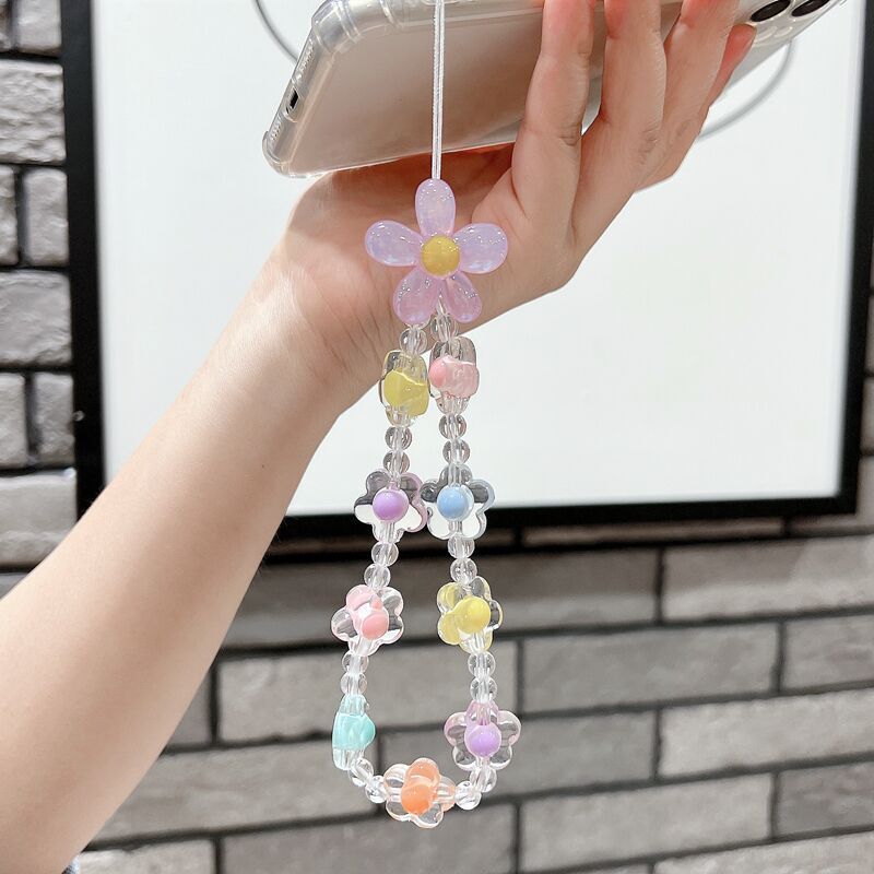携帯電話ストラップ卸売小さな花ショートビーズストラップリストビーズ携帯電話ケースペンダント工場直販|undefined